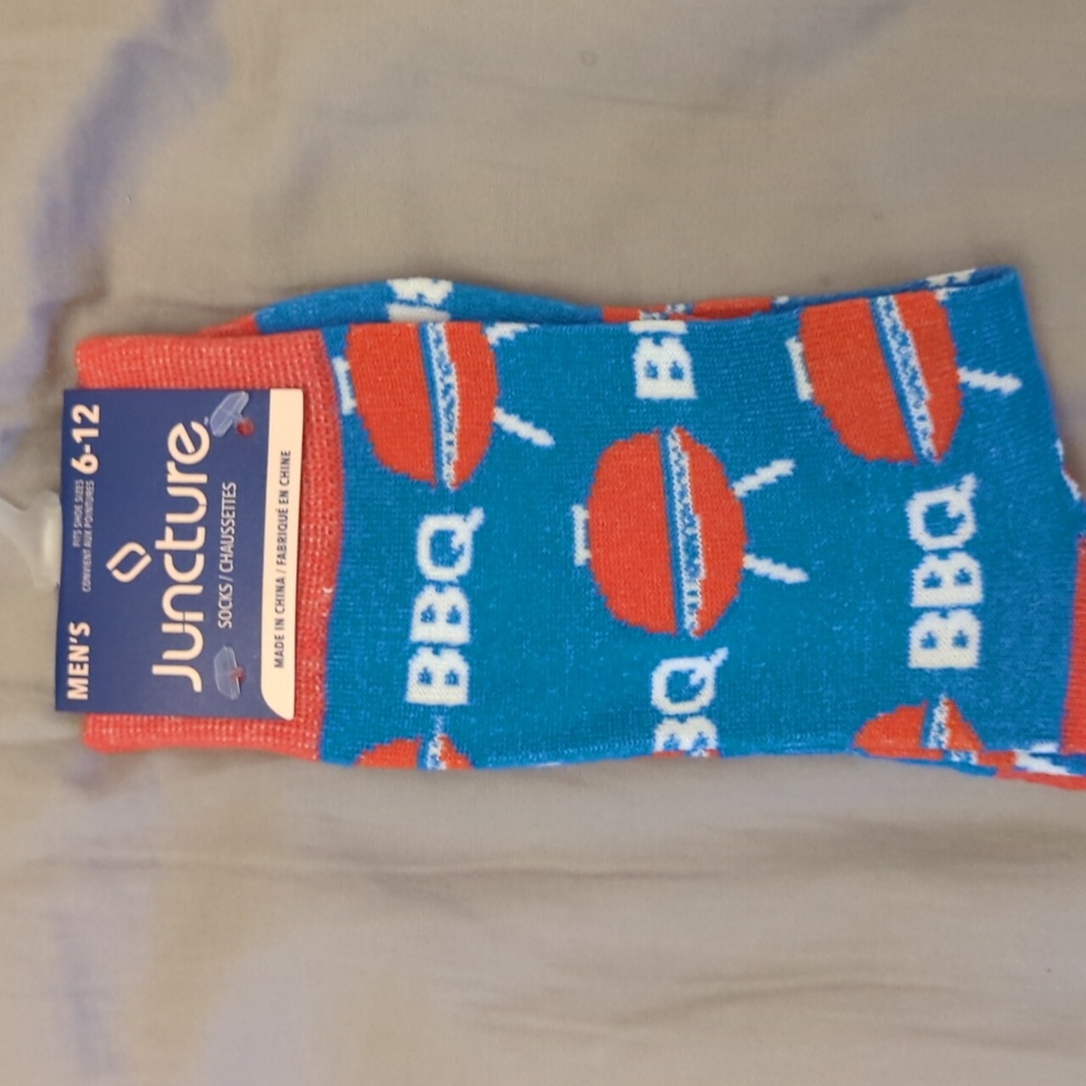 Men's Socks with a Fun BBQ and Grill Design
